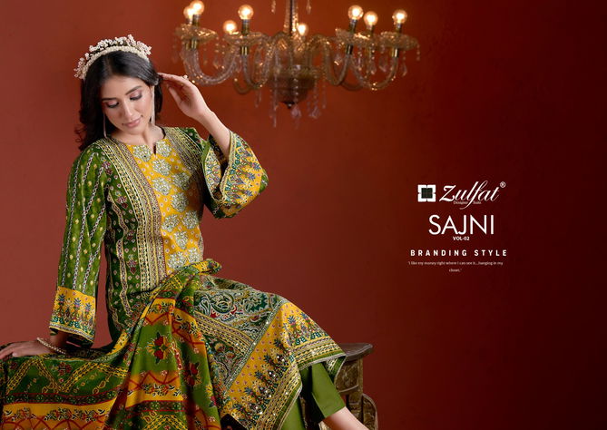 Sajni Vol 2 By Zulfat Cotton Mal Mal Print Dress Material Exporters In India